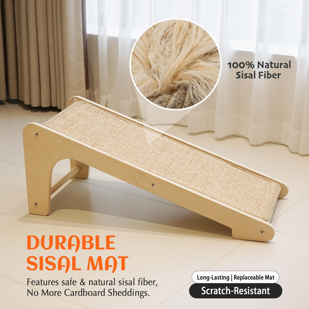 PETKARAY rasguño de sisal para pared con velcro, instalación flexible.