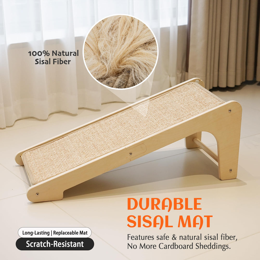 PETKARAY protector de muebles con rampa rascadora de sisal natural.