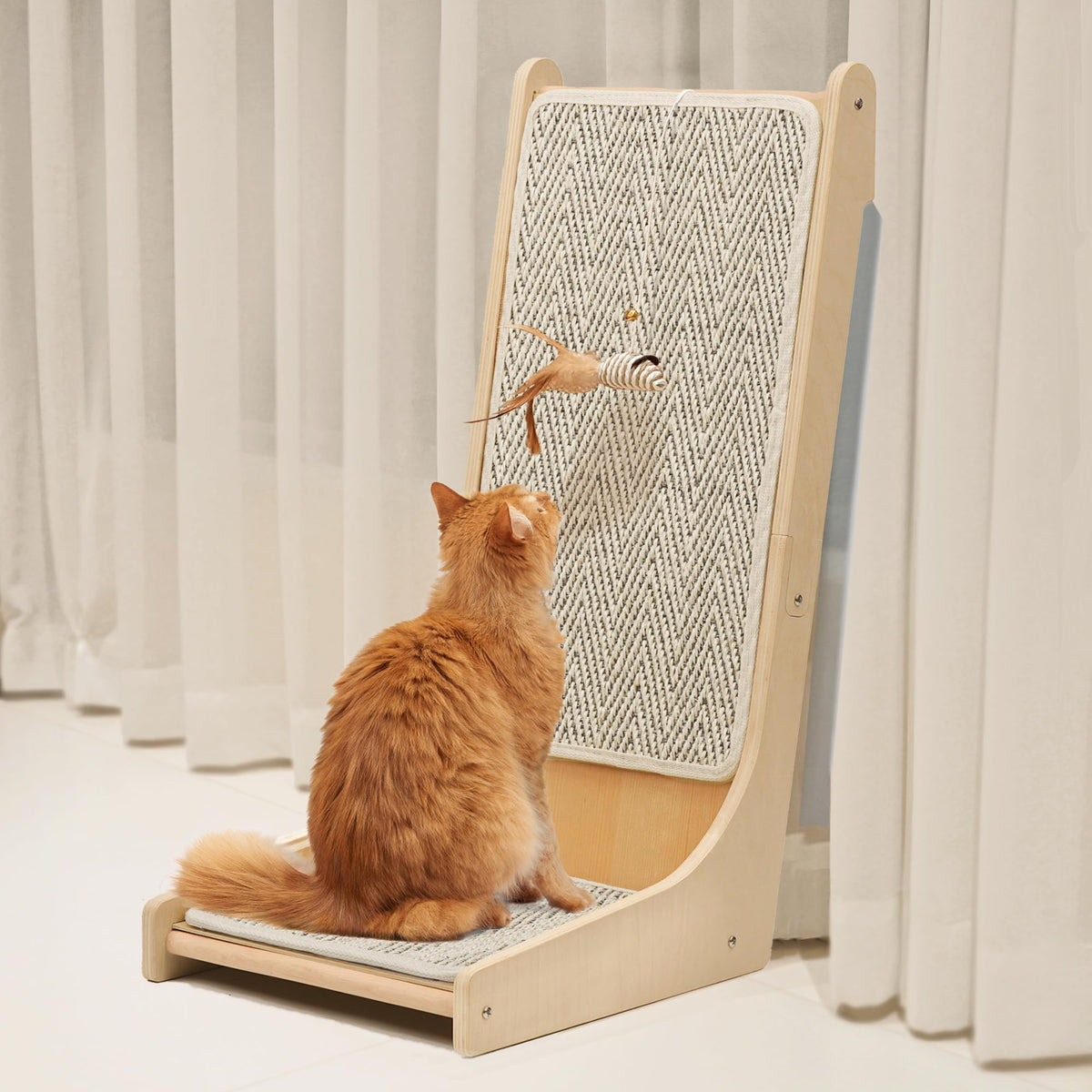 PETKARAY rascador 105° para gatos con base en L y sisal para afilar uñas