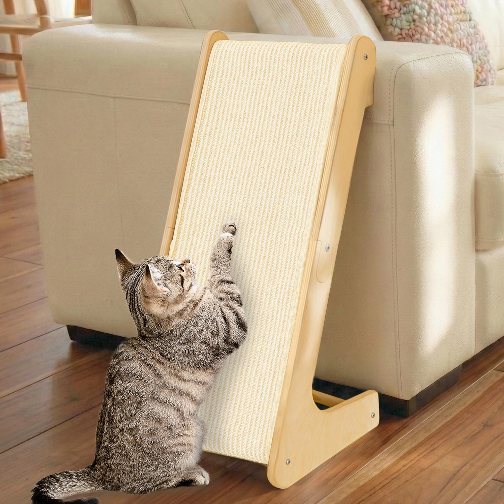 PETKARAY rascador-gato forma L vertical para rascar sin dañar muebles
