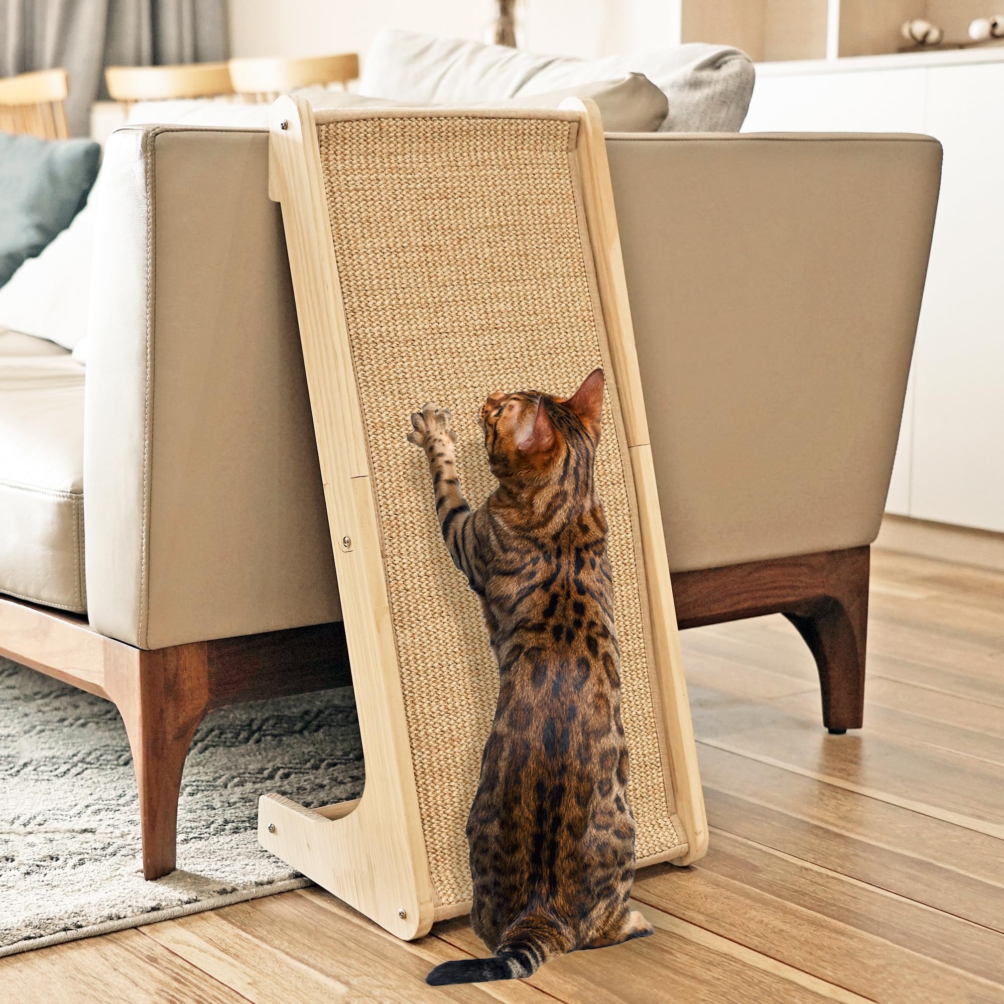PETKARAY rampa rascador para gatos con sisal, ideal para rascar y activar garras.