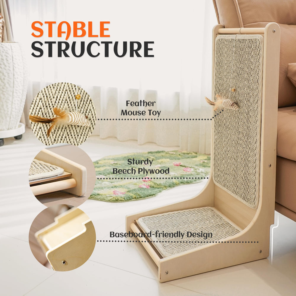 PETKARAY rascador de piso con estructura de madera resistente