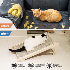 PETKARAY rascador para gatos montado en pared con velcro.