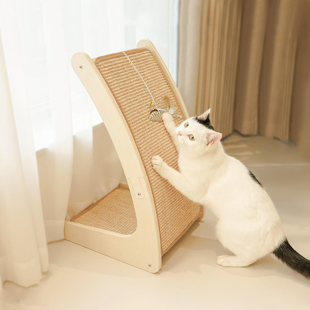 PETKARAY rasca-sisal curvo para piso, ideal para canalizar el rascado y entretenimiento.