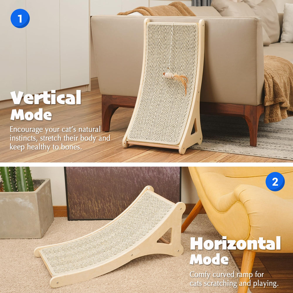 PETKARAY sisal natural, alfombra rasca para uñas y entretenimiento del gato.
