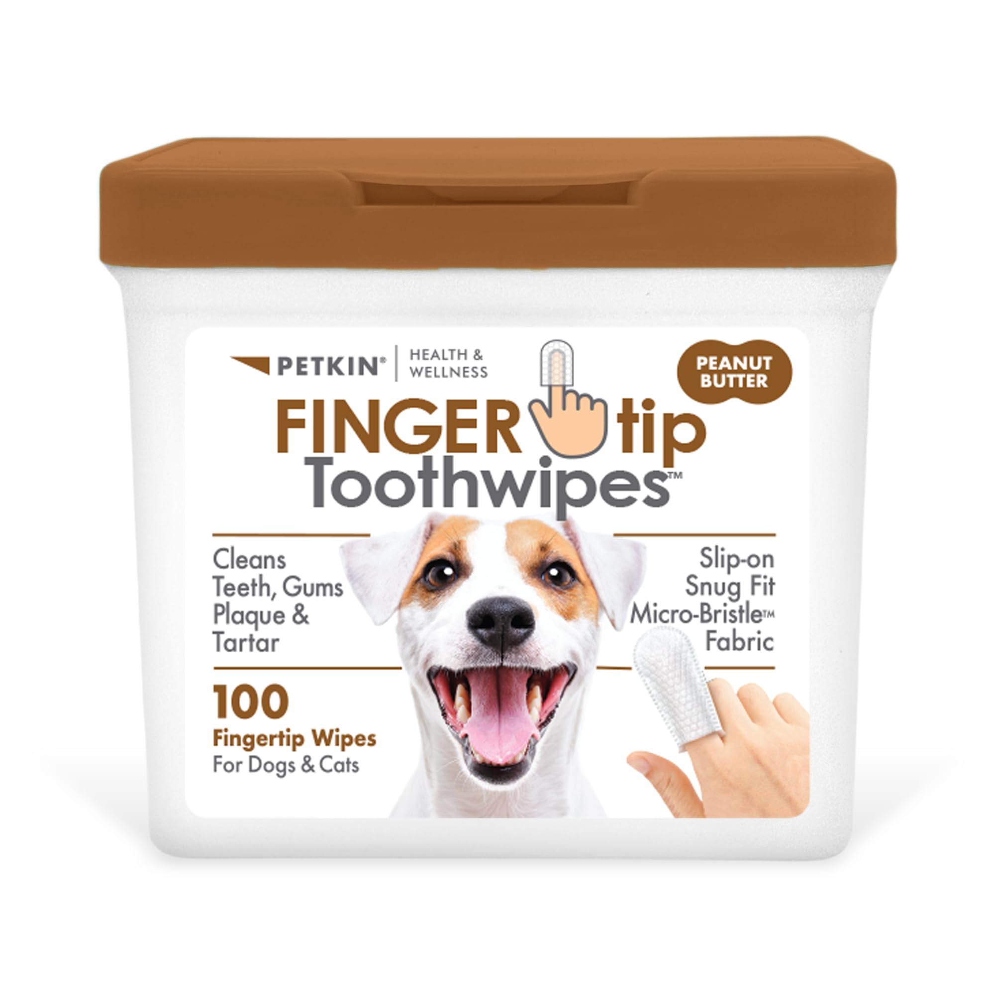 Petkin: empaque y toallitas para dedos, limpieza rápida de dientes y encías.