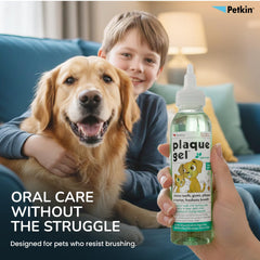 Petkin Gel: aplicación fácil sin cepillado para dientes y encías.