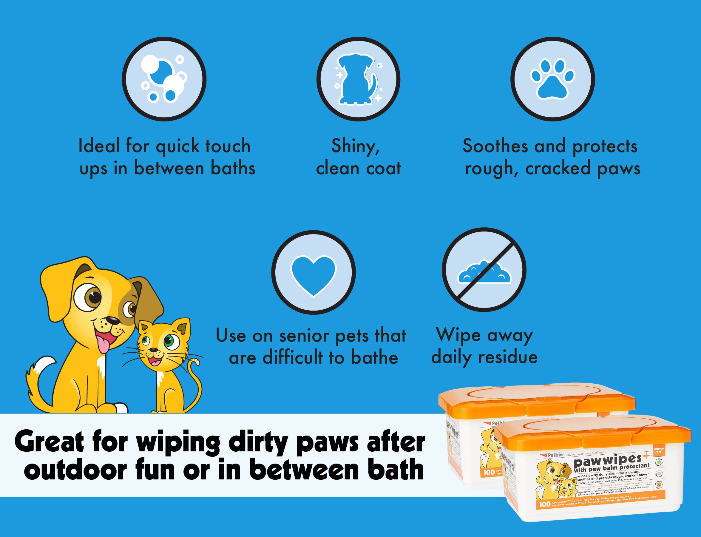 Petkin Paw Wipes Plus dos paquetes para viaje y casa