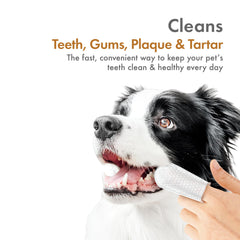 Petkin toallitas para dedos con microfibras para limpieza eficiente de dientes.