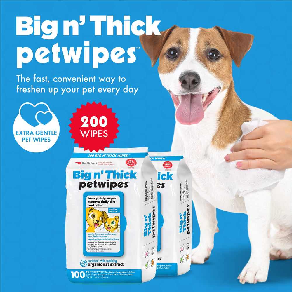 Toallitas Petkin grandes para uso diario en mascotas, manejo fácil y ahorro de toallitas.
