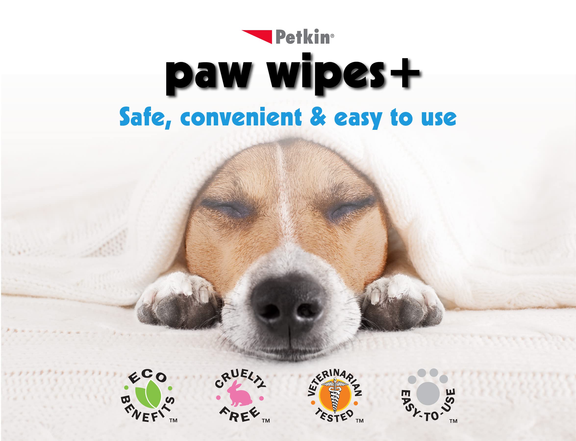 Petkin toallitas para patas, textura suave y humectante