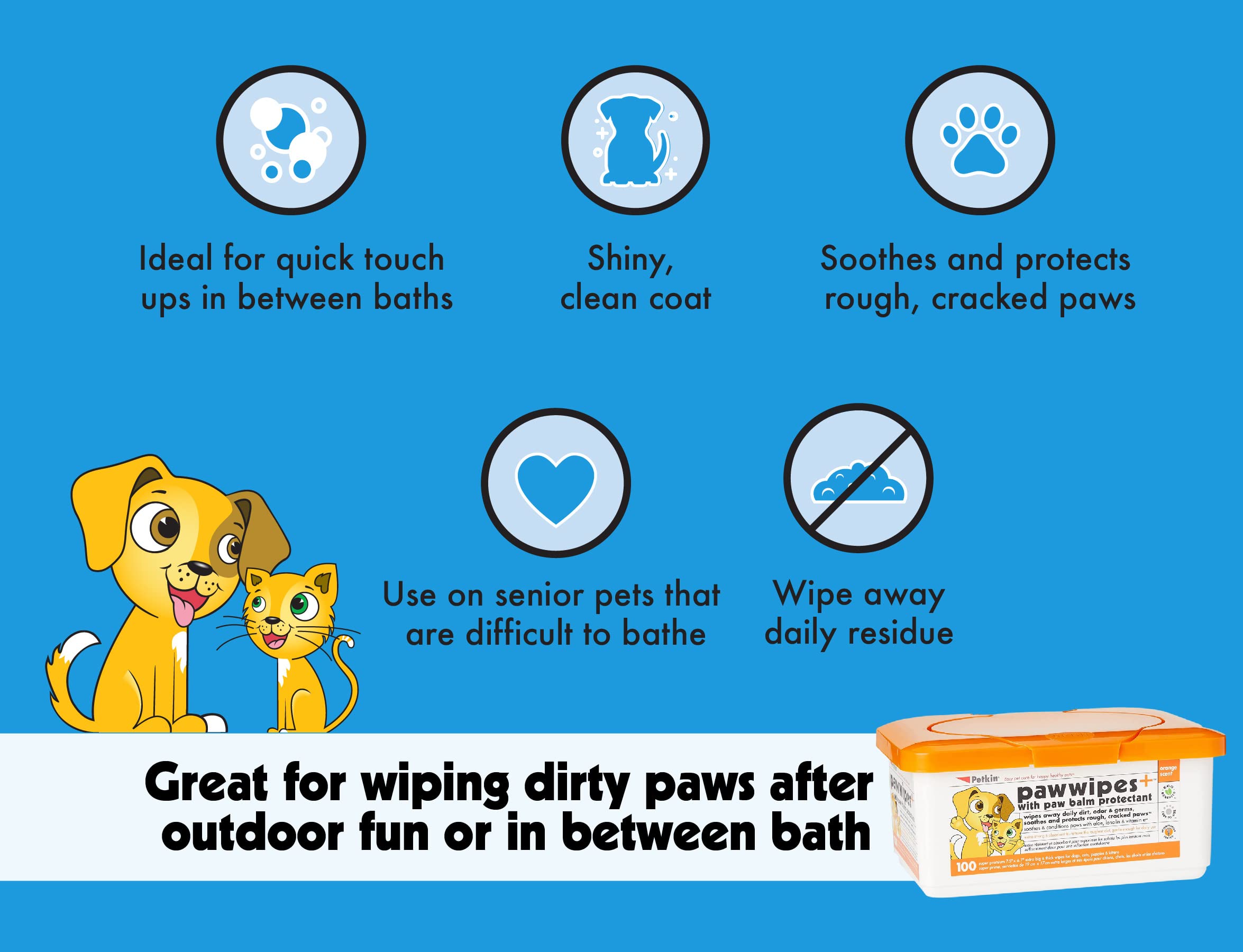 Petkin toallitas para patas para viaje, fáciles de transportar