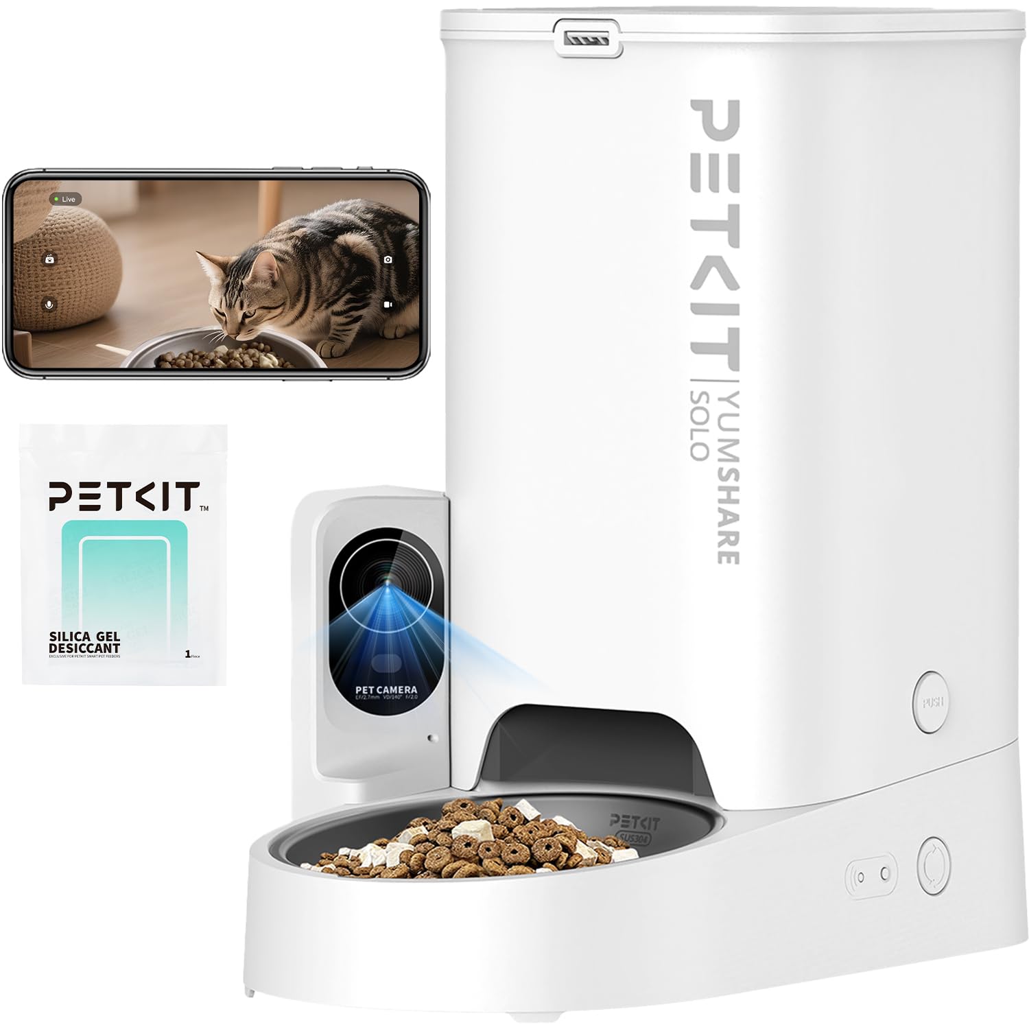 PETKIT alimentador para gatos con cámara 1080p vigila cada comida con claridad