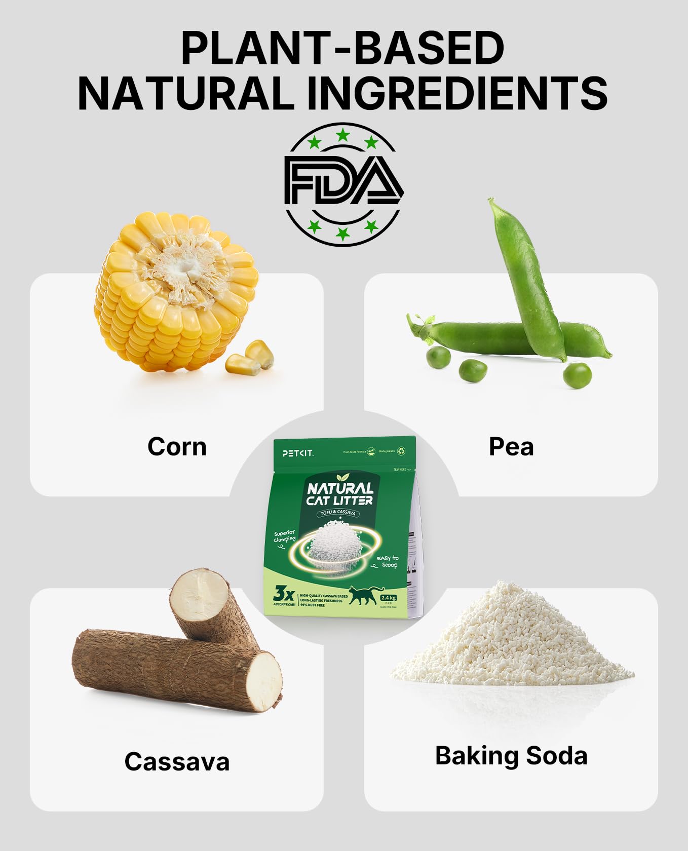 petkit arena para gato mezcla tofu cassava para aglutinación rápida