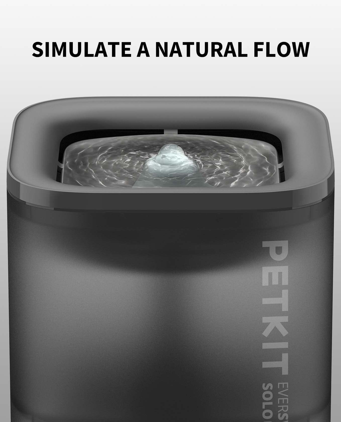 PETKIT capacidad de 1.85 L para hidratación continua de mascotas.