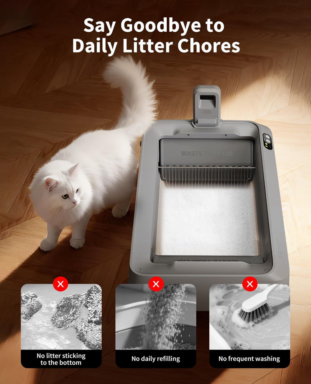 PETKIT Crystal 30-dias-fresco: mantiene el área limpia sin rellenar durante semanas.