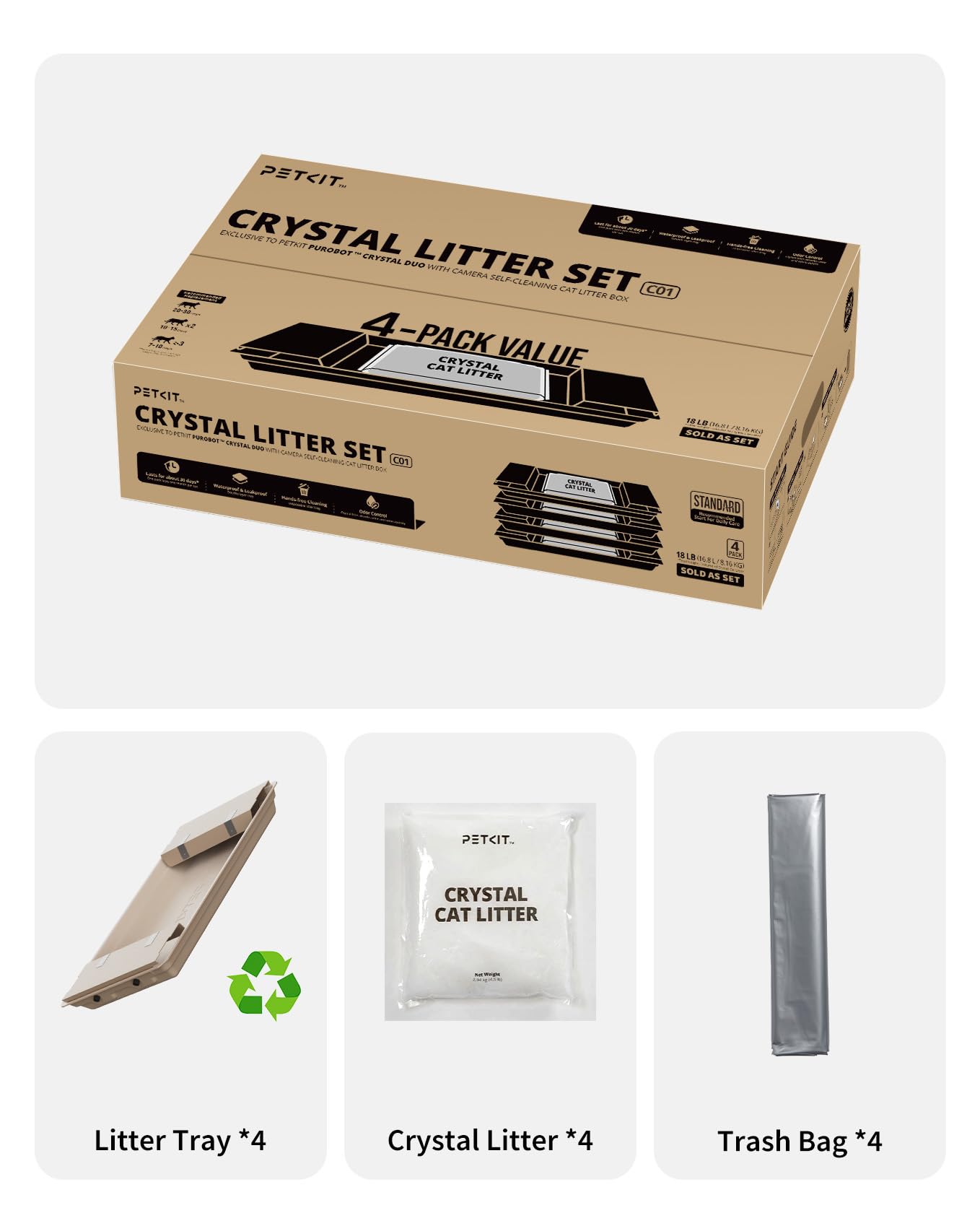 PETKIT Crystal purobot-crystal-duo: compatible con Purobot Crystal Duo para comodidad.