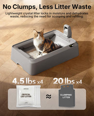 PETKIT Crystal tapa-integrada: cierre seguro para evitar derrames y olores.