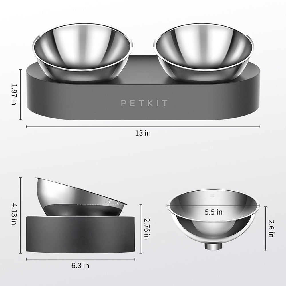 PETKIT diseño de 15° para facilitar la alimentación