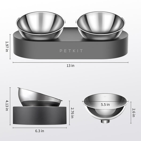 PETKIT diseño de 15° para facilitar la alimentación