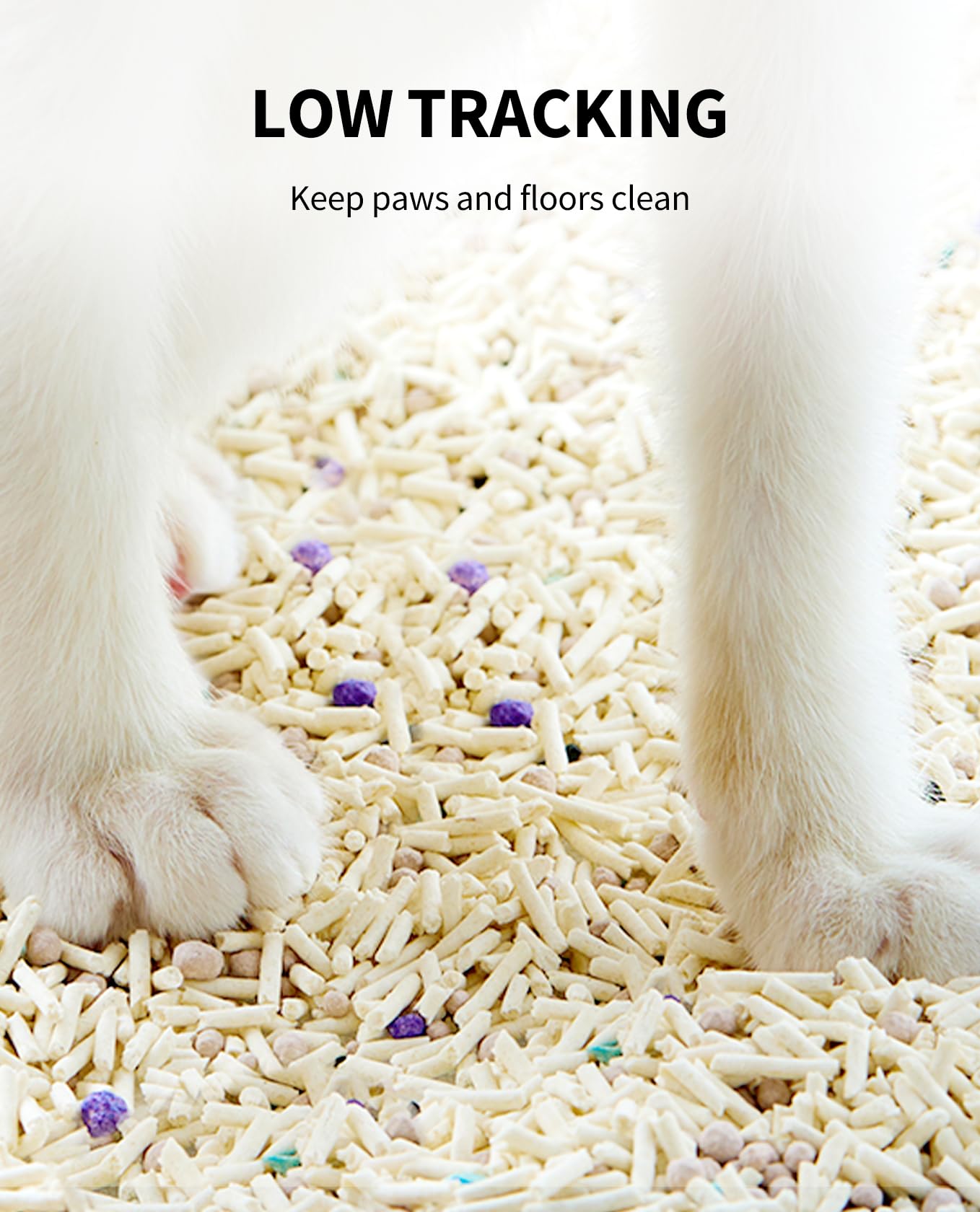 PETKIT Clump+ grano grande: menor rastro en el suelo y menos limpieza.
