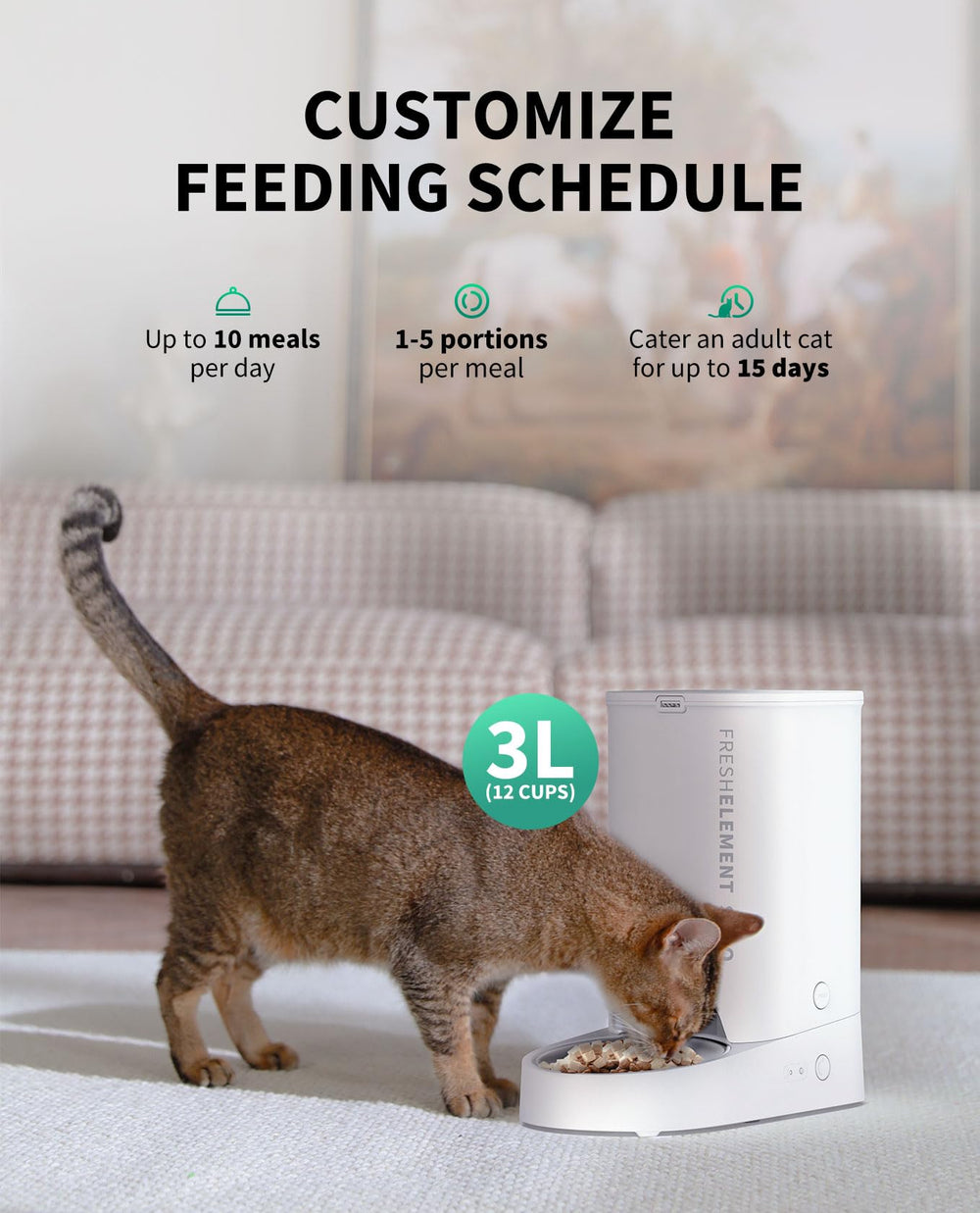 PETKIT tanque alimento preciso para una entrega constante.