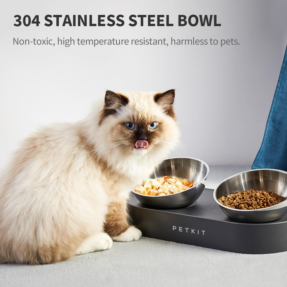 PETKIT tazones elevados de acero 304 para perros, comodidad al beber y comer