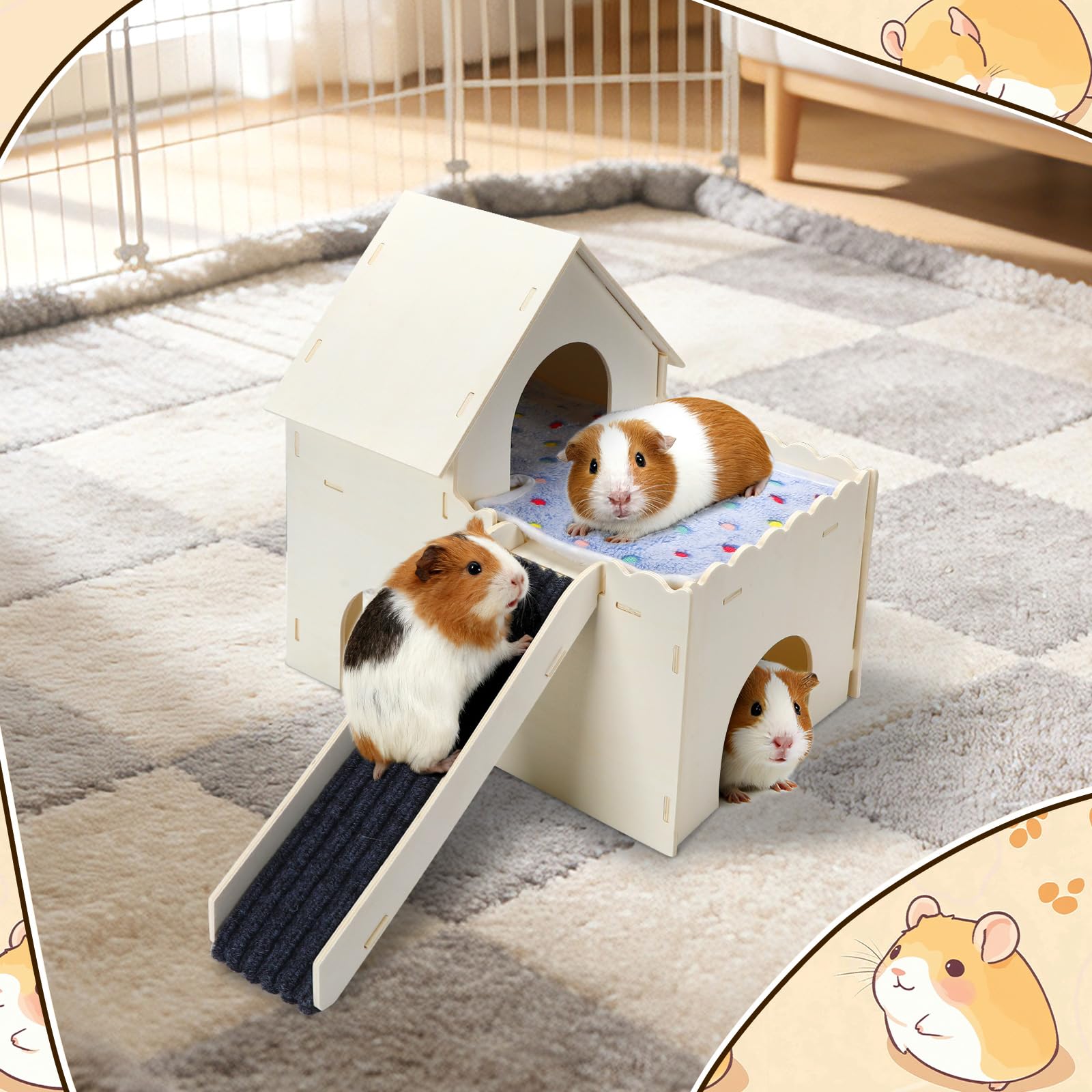 PETKNOWS casa para hamsters; tamaño cómodo para roedores pequeños.