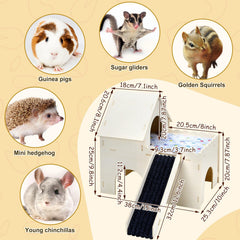 PETKNOWS cobaya-habitat de madera; espacio seguro para juego y descanso.