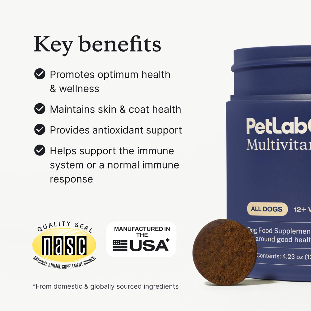 PetLab Co. 22 en 1, piel y pelaje sanos gracias a nutrientes clave.