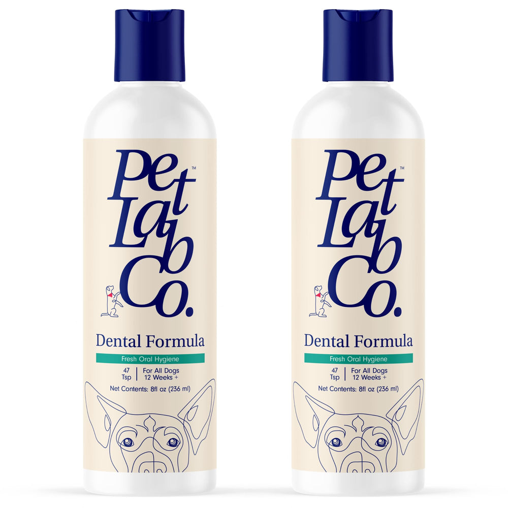 PetLab Co agua dental para perros y gatos mantiene dientes limpios.