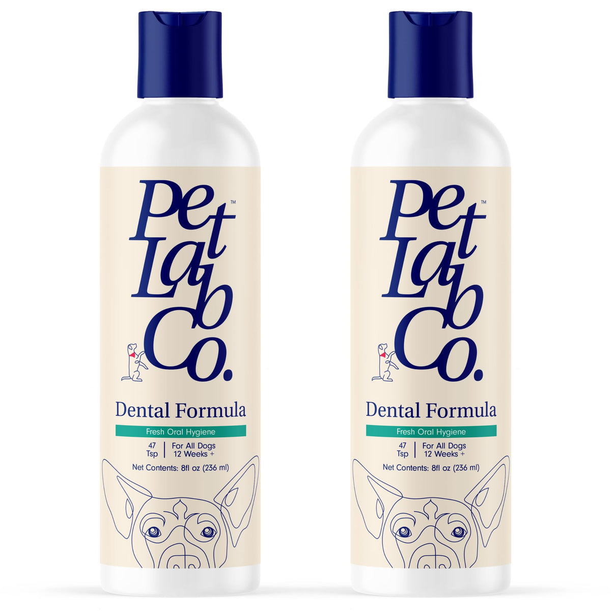 PetLab Co agua dental para perros y gatos mantiene dientes limpios.