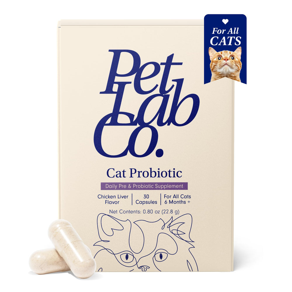 PetLab Co probióticos para gatos, polvo, promueve microbiota equilibrada y bienestar.