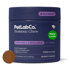 PetLab Co Probiotics para perros, pastillas masticables sabor cerdo, apoyo digestivo suave
