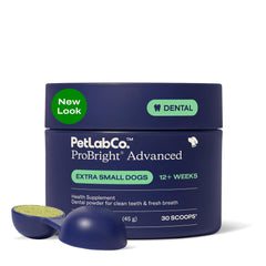 ProBright polvo dental de PetLab Co. para aliento fresco en perros.
