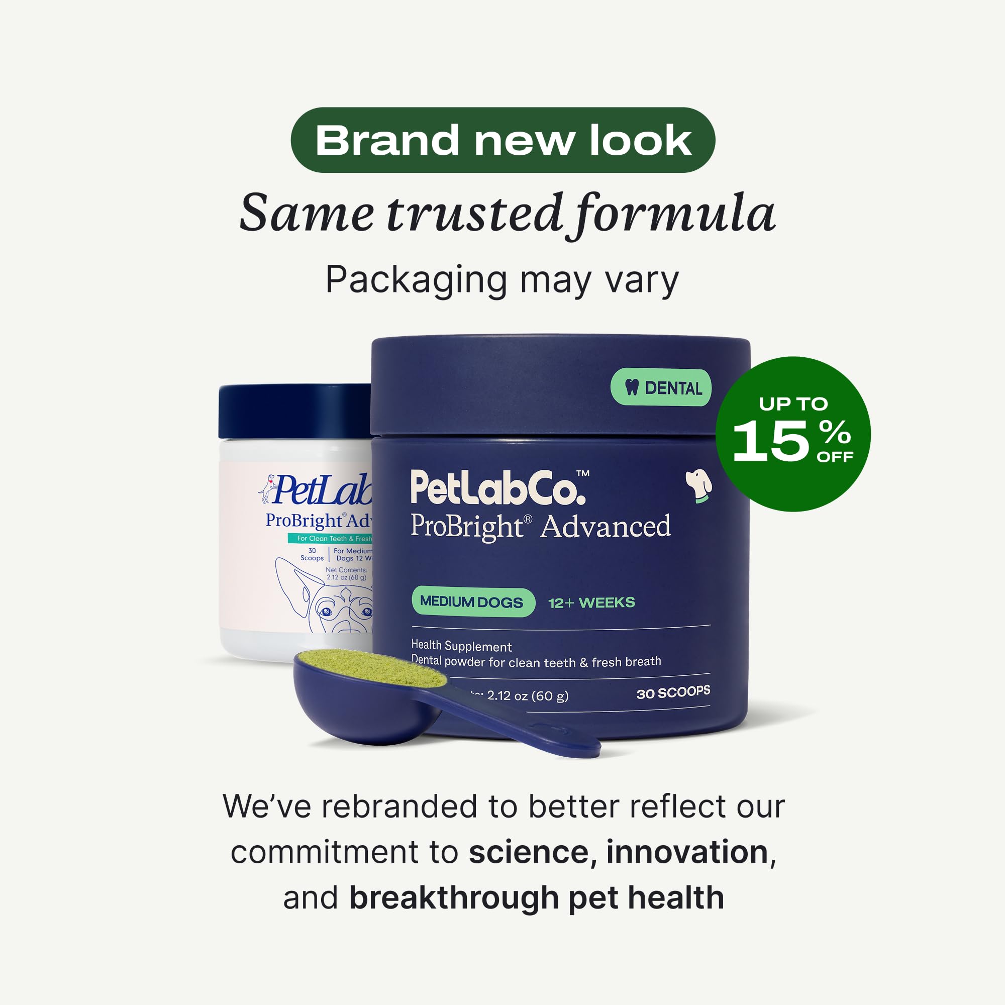 PetLab Co. ProBright, cuchara medidora incluida para dosis precisas.