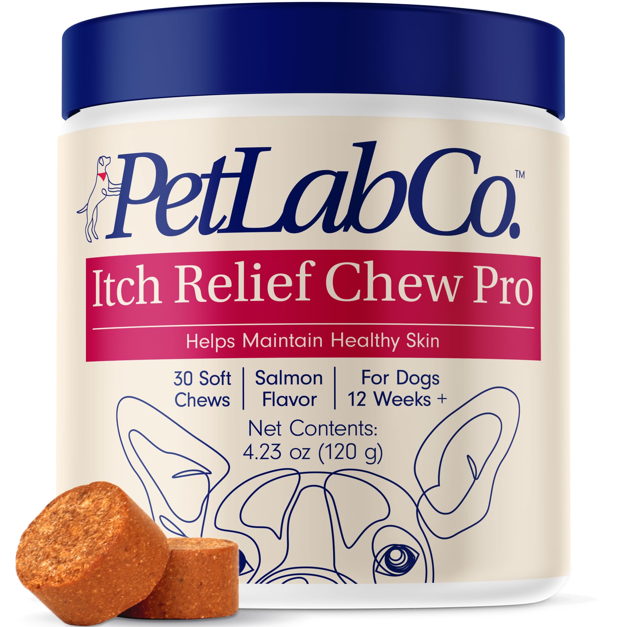 PetLab Co. Salmon Itch Relief Chew Pro, bocado para apoyar piel y pelaje