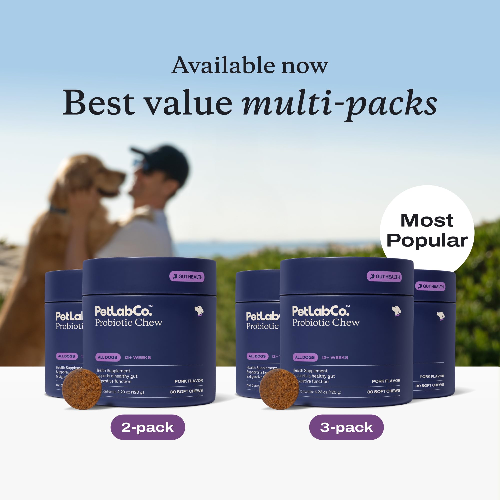 PetLab Co Probióticos para perros: apto para uso diario y suscripciones.