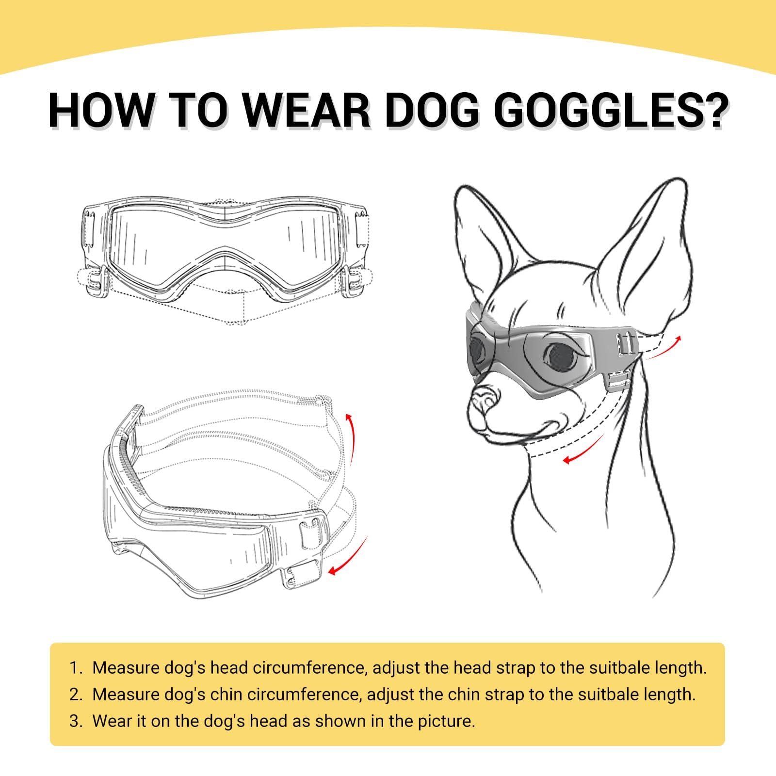 PETLESO gafas para perro con lentes de policarbonato para resistencia al viento