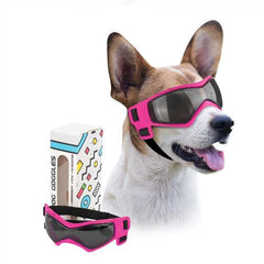 PETLESO gafas para perro mediano con diseño curvo, protección ocular en paseos al aire libre.