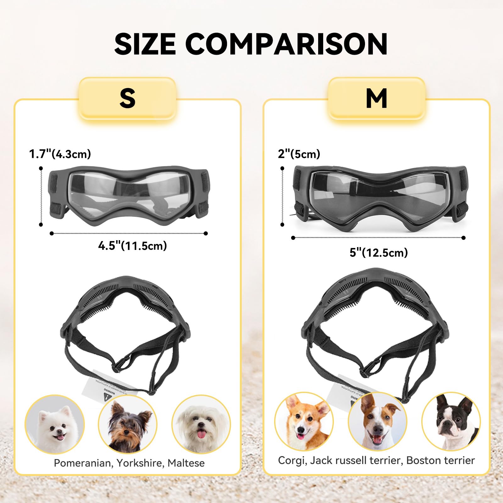 Protección UV en lentes de policarbonato PETLESO para sol y polvo.