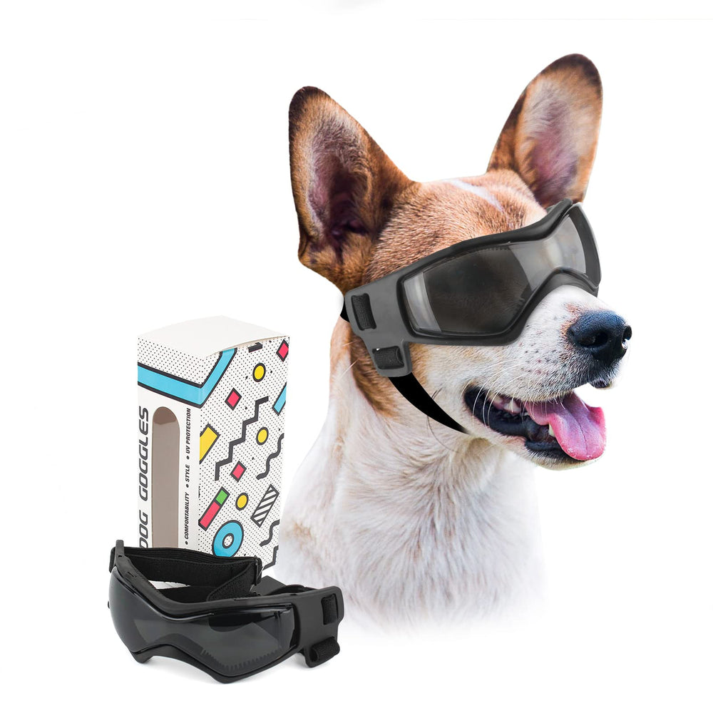 PETLESO gafas para perro tamaño medio con frente curvado, protección UV