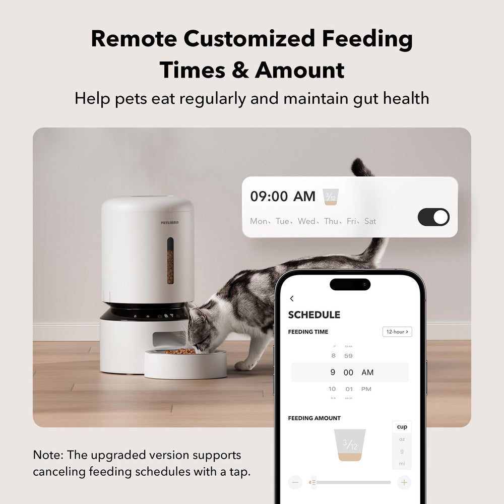 PETLIBRO programación de comidas diarias facilita horarios constantes para tu gato.