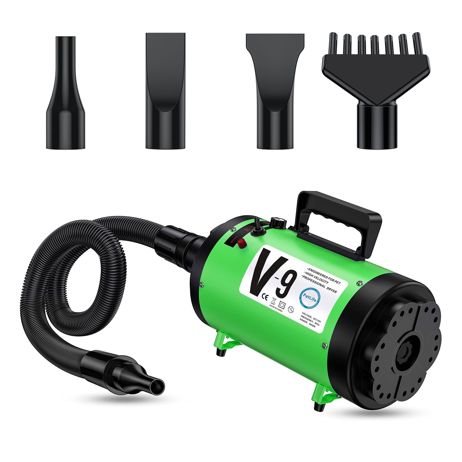 PetLife secador profesional para perros con motor potente para secado rápido