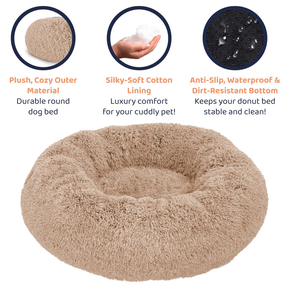 Petloox Cama rosquilla resistente, apta para uso diario.