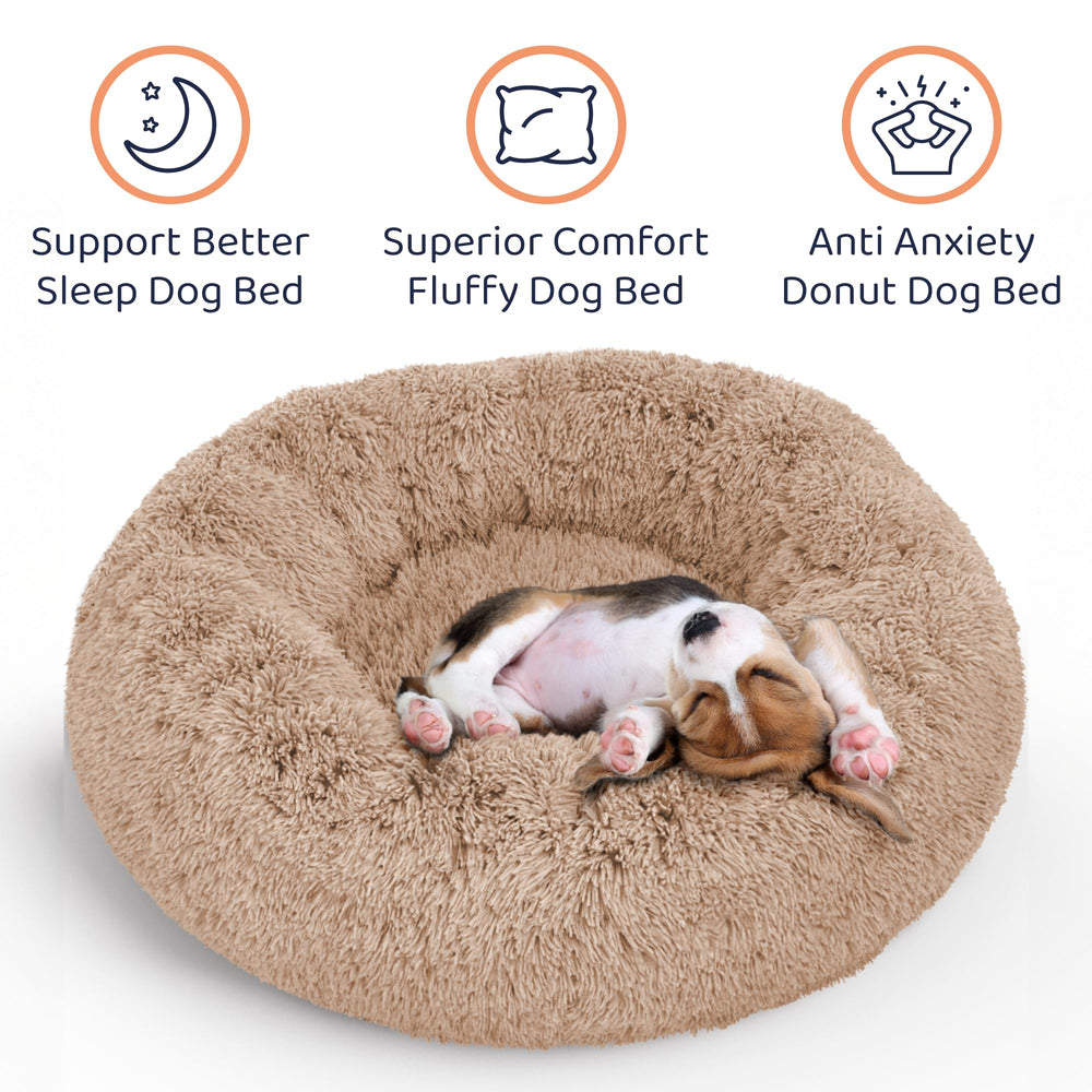 Petloox Cama rosquilla suave, ideal para perros pequeños.