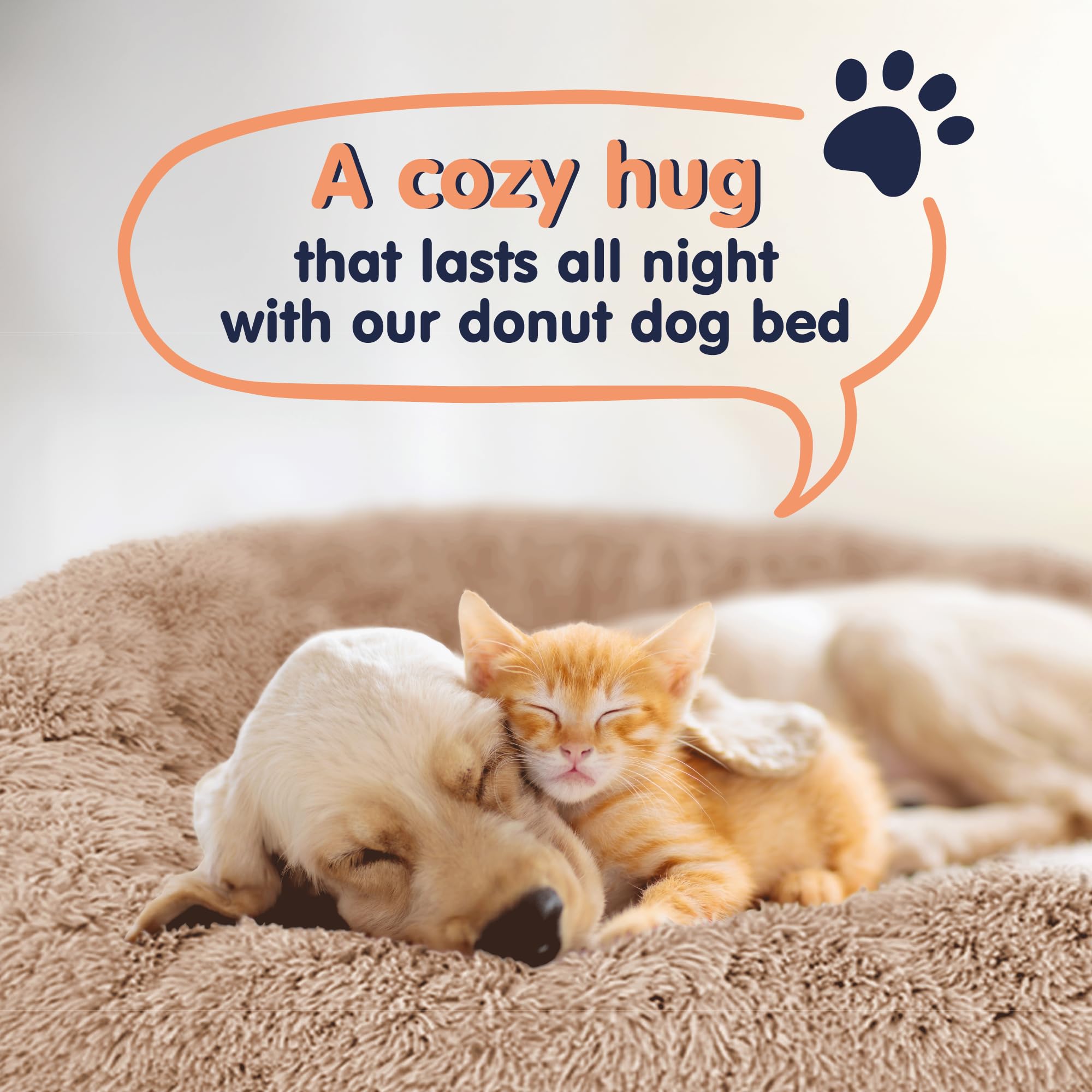 Petloox Donut Bed rosa grande, regalo ideal para dueños de mascotas