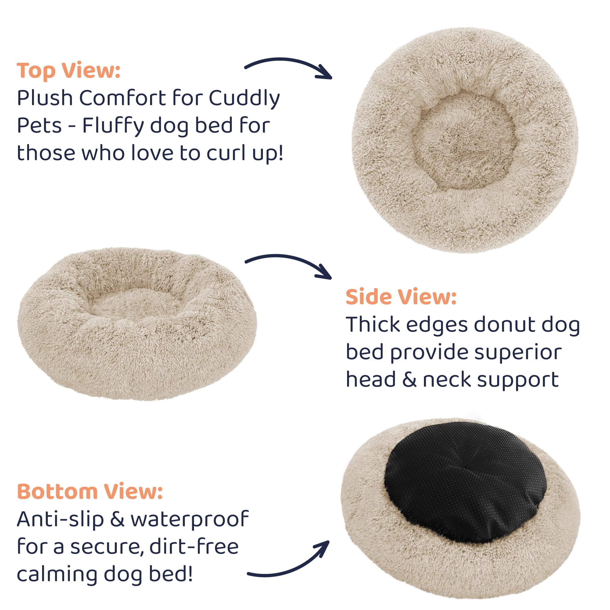 Petloox Donut Cama Perro Estilo Moderno que complementa el hogar.