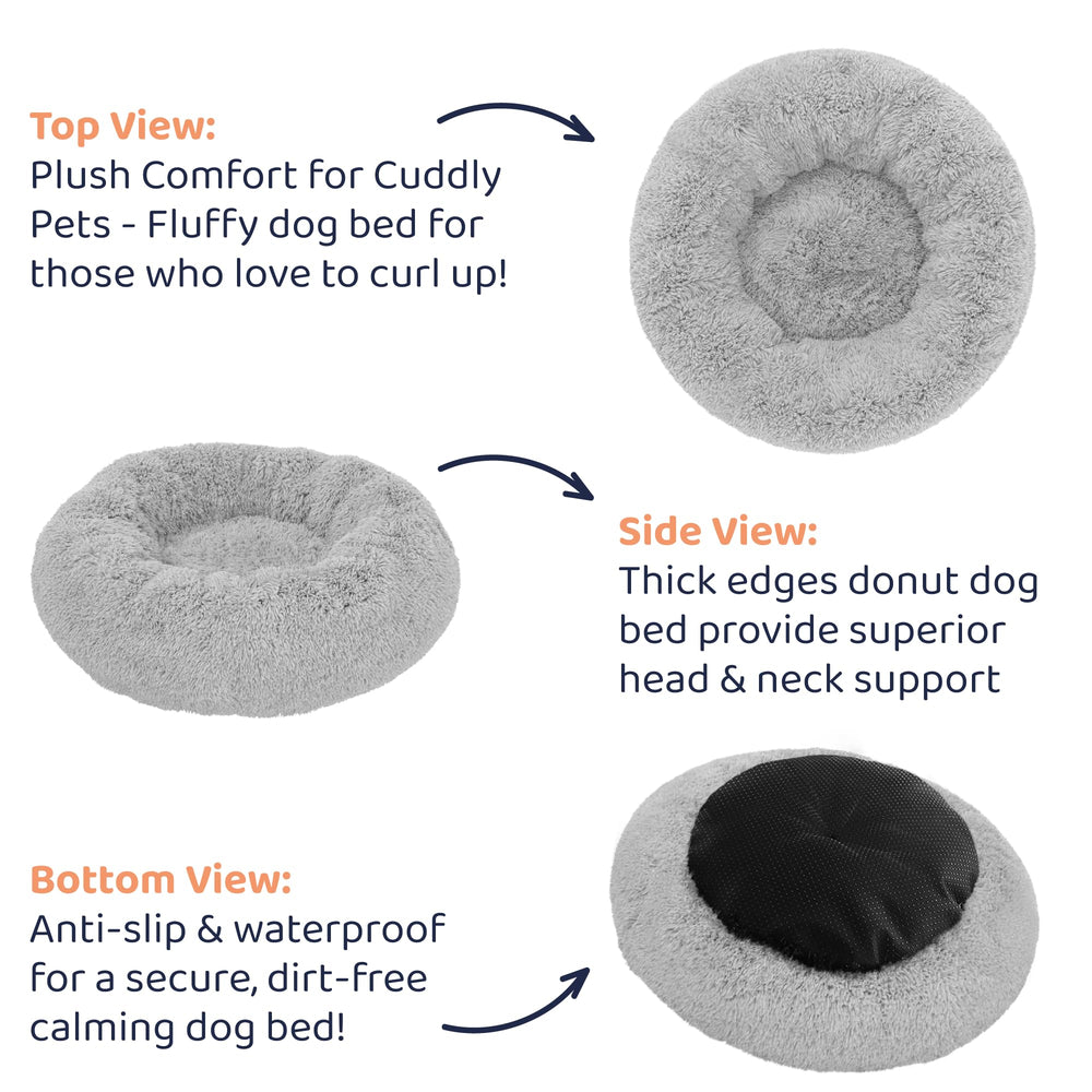 Petloox Cama Donut, disponible en S-XL para perros de todos los tamaños.