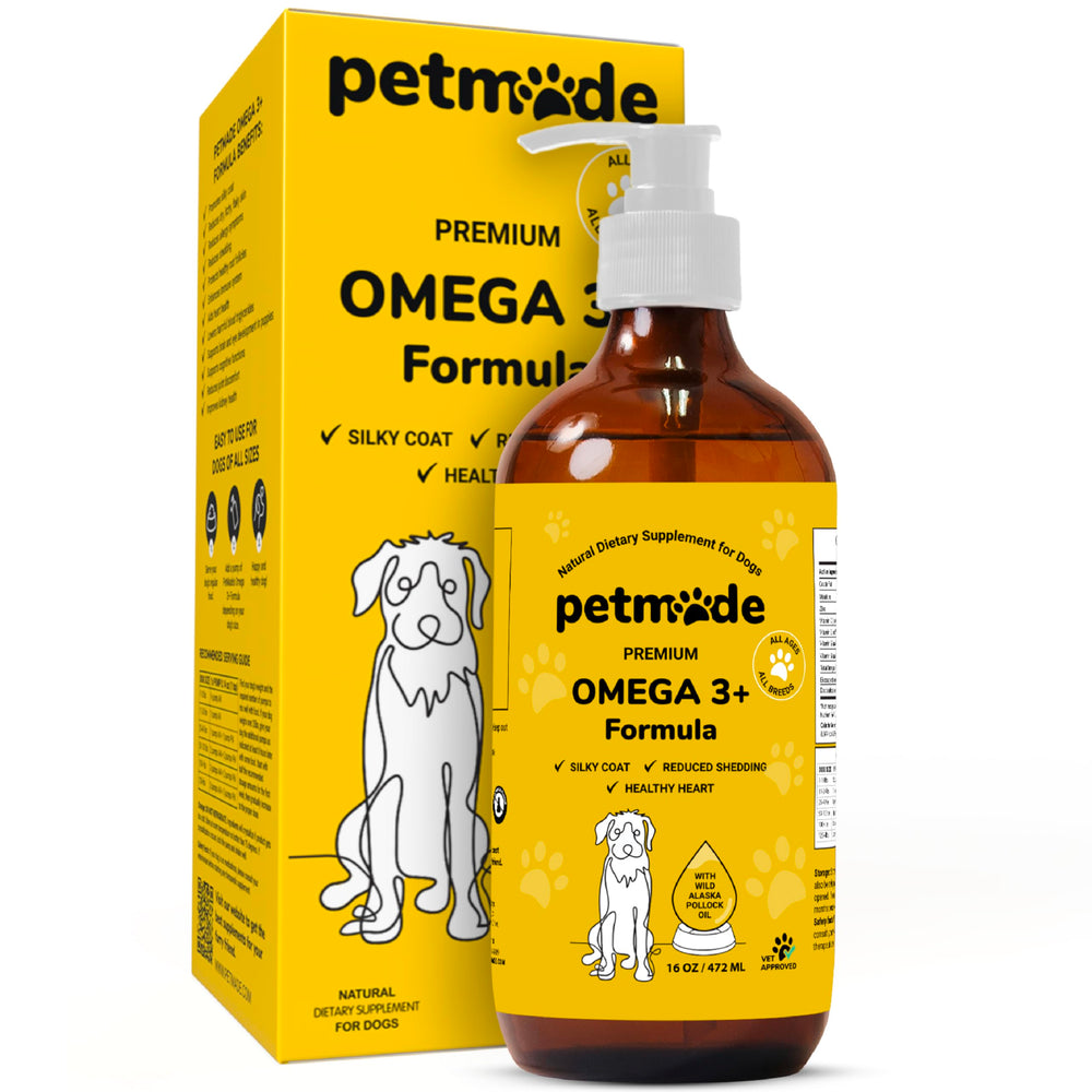PetMade Omega 3 para perros: botella de aceite de Pollock de Alaska